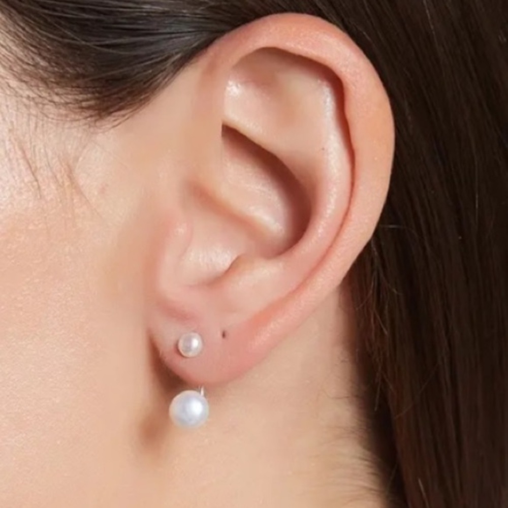 NWT Adornia Sterling Silver 4-6mm Freshwater Pearl Jacket Earrings
